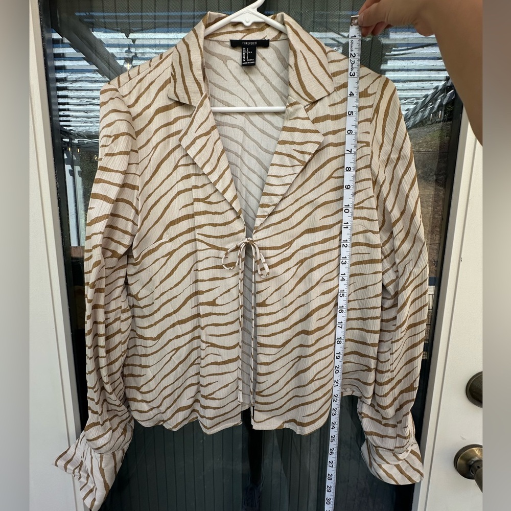 Cream and Brown Striped Blouse